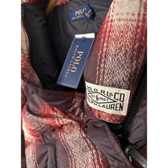 Polo Ralph Lauren Jacket Womens XS‎ Carly Plaid Duck Down Puffer Hooded Coat - Picture 11 of 11